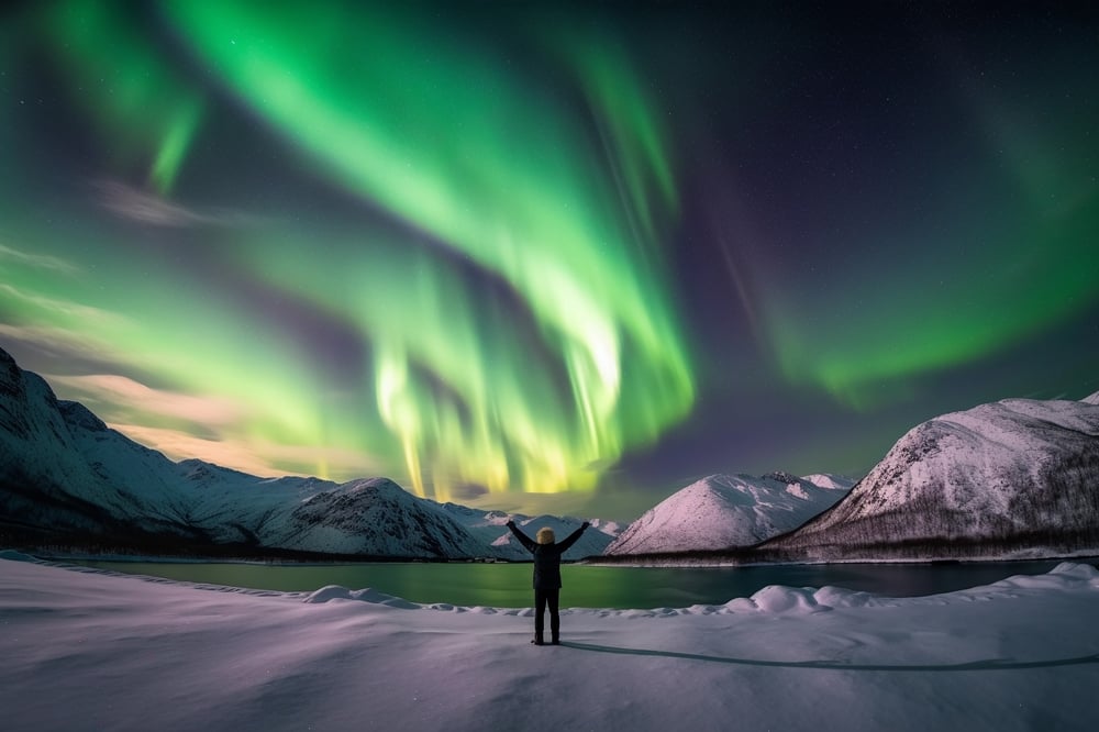 Aurora boreale in Scandinavia